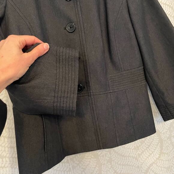 Semantiks Denim Look Dark Rinse 3/4 Sleeve Blazer / Jacket Cropped / Size 10 - Picture 4 of 14